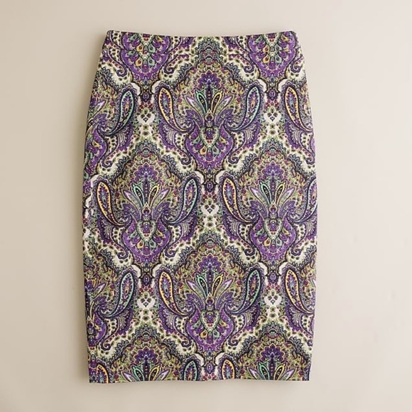 J. Crew No. 2 Pencil Skirt in Royal Paisley - Picture 2 of 11